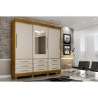 Guarda-roupa Casal Com Espelho 3 Portas 9 Gavetas Arezzo Sall