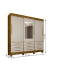 Guarda-roupa Casal Com Espelho 3 Portas 9 Gavetas Arezzo Sall