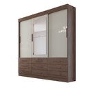 Guarda Roupa Casal Com Espelho 3 Portas 9 Gavetas Barcelona N