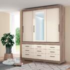 Guarda Roupa Casal Com Espelho 3 Portas 9 Gavetas Click 3.9