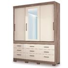 Guarda Roupa Casal Com Espelho 3 Portas 9 Gavetas Click 3.9