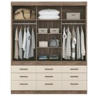 Guarda Roupa Casal Com Espelho 3 Portas 9 Gavetas Click 3.9 .