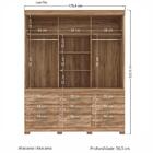 Guarda Roupa Casal Com Espelho 3 Portas 9 Gavetas Click 3.9 A