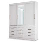 Guarda Roupa Casal Com Espelho 3 Portas 9 Gavetas Click 3.9 B