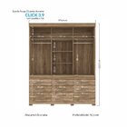 Guarda Roupa Casal Com Espelho 3 Portas 9 Gavetas Click 3.9 S