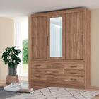 Guarda Roupa Casal Com Espelho 3 Portas 9 Gavetas Click Ataca