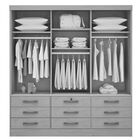 Guarda Roupa Casal Com Espelho 3 Portas 9 Gavetas - Meridian