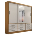 Guarda Roupa Casal Com Espelho 3 Portas 9 Gavetas - Meridian