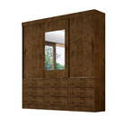 Guarda Roupa Casal Com Espelho 3 Portas 9 Gavetas New Star Sa