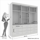 Guarda Roupa Casal Com Espelho 3 Portas 9 Gavetas New Star Sa