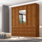 Guarda Roupa Casal Com Espelho 3 Portas 9 Gavetas New Star Sa