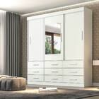 Guarda Roupa Casal Com Espelho 3 Portas 9 Gavetas New Star Sa