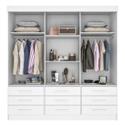 Guarda Roupa Casal Com Espelho 3 Portas 9 Gavetas New Star Sa