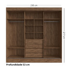 Guarda Roupa Casal Com Espelho 3 Portas De Correr 100 Mdf Mic