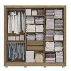 Guarda Roupa Casal Com Espelho 3 Portas De Correr 2 Gavetas C