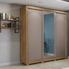 Guarda Roupa Casal Com Espelho 3 Portas De Correr 2 Gavetas C