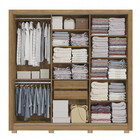 Guarda Roupa Casal Com Espelho 3 Portas De Correr 2 Gavetas C