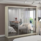 Guarda-roupa Casal Com Espelho 3 Portas De Correr 2 Gavetas M