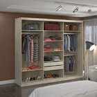 Guarda-roupa Casal Com Espelho 3 Portas De Correr 2 Gavetas M