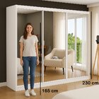 Guarda-roupa Casal Com Espelho 3 Portas De Correr 2 Gavetas M