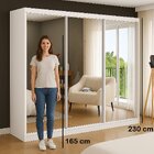 Guarda-roupa Casal Com Espelho 3 Portas De Correr 2 Gavetas M