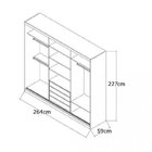 Guarda-roupa Casal Com Espelho 3 Portas De Correr 4 Gavetas 1