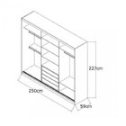 Guarda-roupa Casal Com Espelho 3 Portas De Correr 4 Gavetas 1
