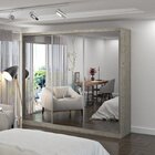 Guarda-roupa Casal Com Espelho 3 Portas De Correr 4 Gavetas 1