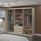 Guarda-roupa Casal Com Espelho 3 Portas De Correr 4 Gavetas 1