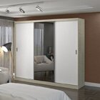 Guarda-roupa Casal Com Espelho 3 Portas De Correr 4 Gavetas 1