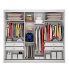 Guarda Roupa Casal Com Espelho 3 Portas De Correr 4 Gavetas -