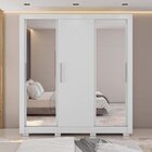 Guarda-roupa Casal Com Espelho 3 Portas De Correr 4 Gavetas E