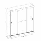 Guarda-Roupa Casal com Espelho 3 Portas de Correr 4 Gavetas L