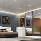 Guarda Roupa Casal Com Espelho 3 Portas De Correr 6 Gavetas -