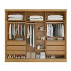 Guarda Roupa Casal Com Espelho 3 Portas De Correr 6 Gavetas E