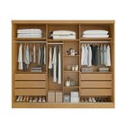Guarda Roupa Casal Com Espelho 3 Portas De Correr 6 Gavetas E