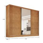 Guarda Roupa Casal Com Espelho 3 Portas De Correr 6 Gavetas E