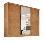 Guarda Roupa Casal Com Espelho 3 Portas De Correr 6 Gavetas E