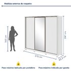 Guarda Roupa Casal Com Espelho 3 Portas De Correr 6 Gavetas E