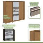 Guarda Roupa Casal Com Espelho 3 Portas De Correr 6 Gavetas E