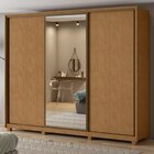 Guarda Roupa Casal Com Espelho 3 Portas De Correr 6 Gavetas E