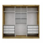 Guarda Roupa Casal Com Espelho 3 Portas De Correr 6 Gavetas P