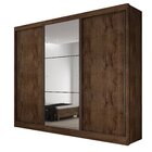 Guarda Roupa Casal Com Espelho 3 Portas De Correr 6 Gavetas S
