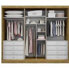 Guarda-roupa Casal Com Espelho 3 Portas De Correr 8 Gavetas G