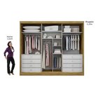 Guarda-roupa Casal Com Espelho 3 Portas De Correr 8 Gavetas G