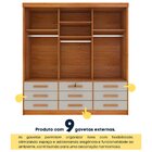 Guarda Roupa Casal Com Espelho 3 Portas De Correr 9 Gavetas 1