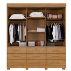 Guarda Roupa Casal Com Espelho 3 Portas De Correr 9 Gavetas C