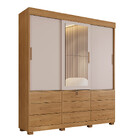 Guarda Roupa Casal Com Espelho 3 Portas De Correr 9 Gavetas C