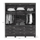 Guarda Roupa Casal Com Espelho 3 Portas De Correr 9 Gavetas C