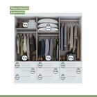 Guarda-roupa Casal Com Espelho 3 Portas De Correr 9 Gavetas H